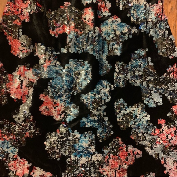 Dress The Population Long Sleeve Velvet Sequin Dress - Size M - Picture 5 of 8